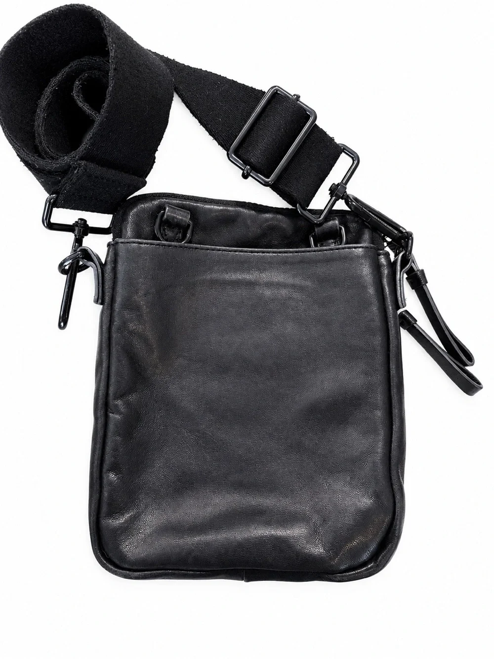 All Saints Black Leather Crossbody Bag